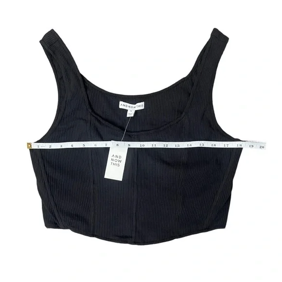 And Now This Black Wire Crop Top NWT - Size XL - Picture 6 of 7
